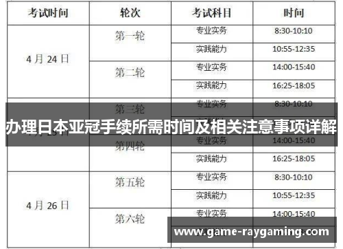 办理日本亚冠手续所需时间及相关注意事项详解